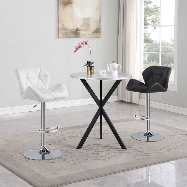 Coaster® Berrington 2-Piece Chrome/White Adjustable Stools-13