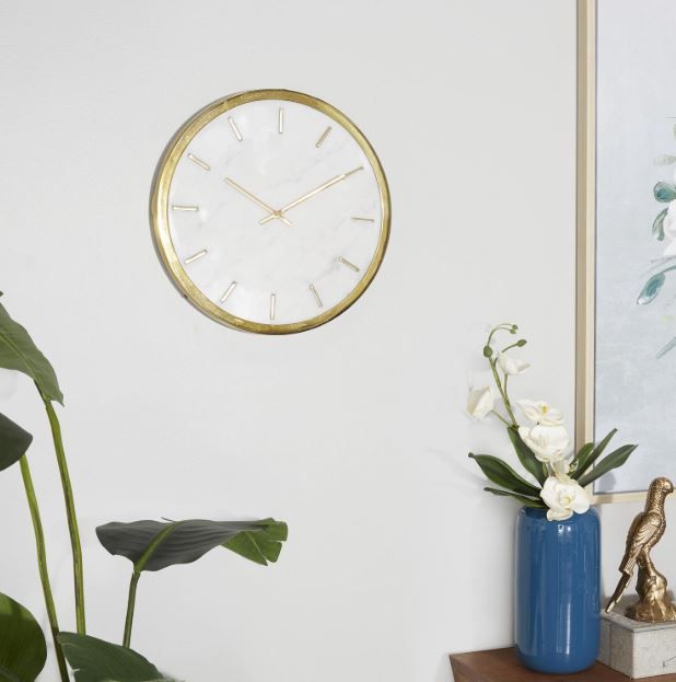 Deco Marche Gold/White Wall Clock-4