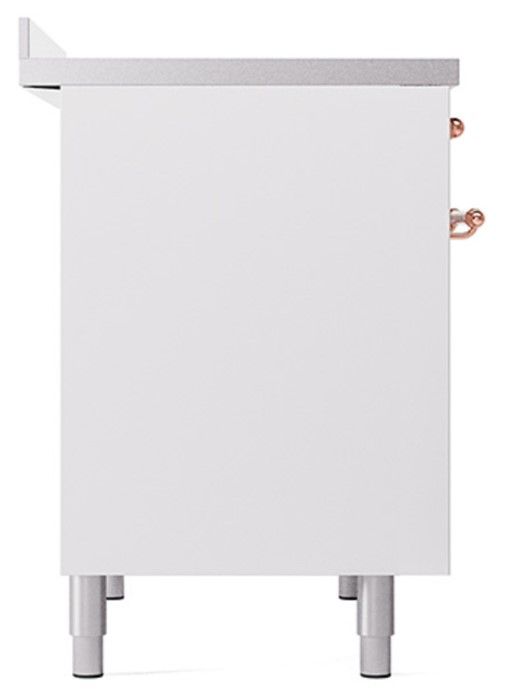 Ilve® Nostalgie II Noblesse 40'' White Pro Style Induction Range with Copper Trim-2