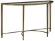 Magnussen Home® Copia Glass Top Demilune Sofa Table with Antiqued Tint Metal Base-0