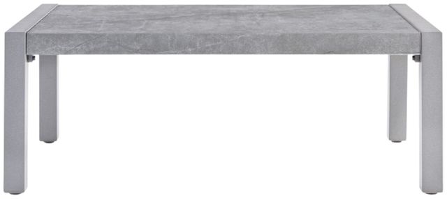 Signature Design by Ashley® Moonlight View Gray Aluminum/Stone Outdoor Cocktail Table-1