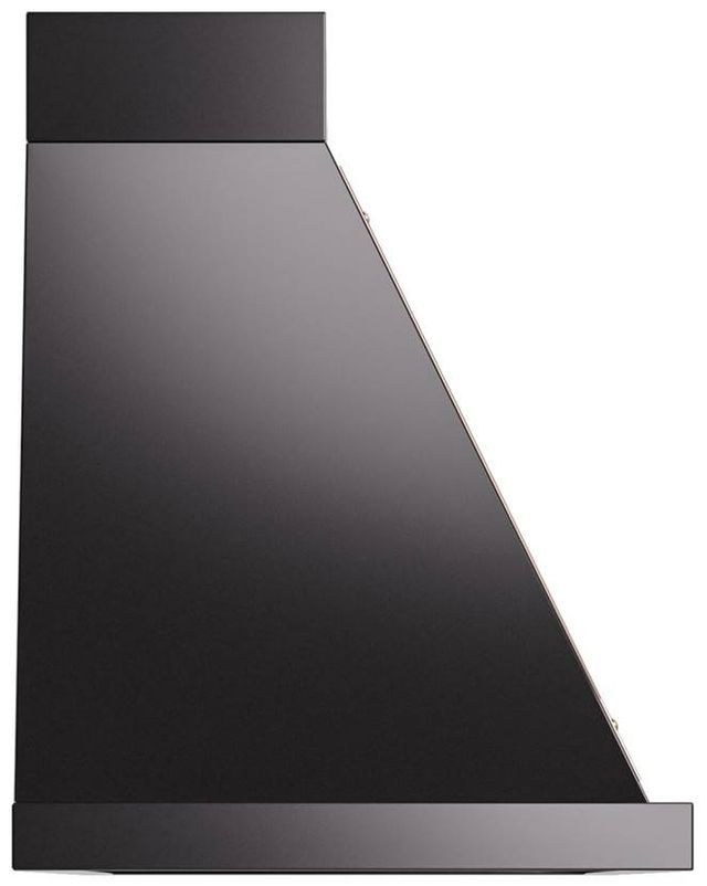 Ilve® Nostalgie II Noblesse 48" Glossy Black Wall Mounted Range Hood with Copper Trim-2