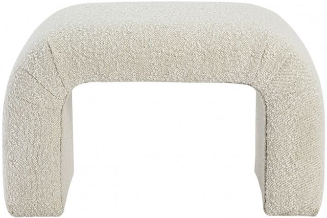 Meridian Furniture Niagara Cream 28" Boucle Fabric Bench-1