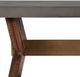 Armen Living Picadilly Gray Rectangle Coffee Table with Brown Brushed Trestle Base -2