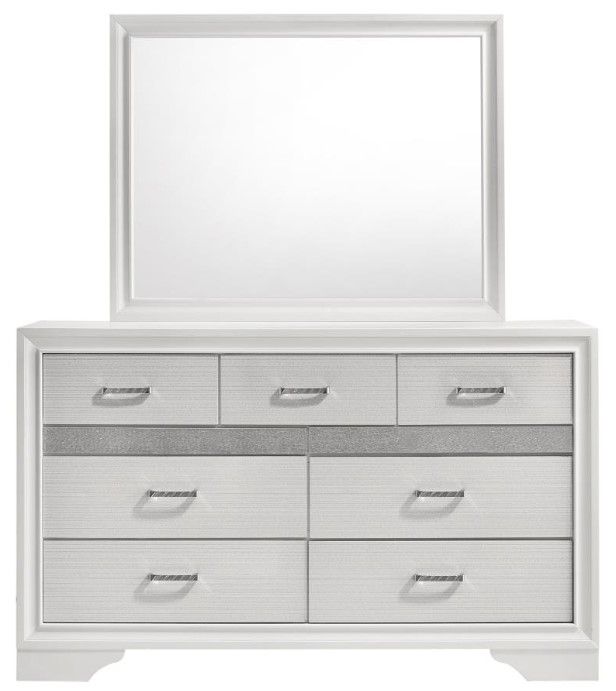 Coaster® Miranda White Dresser and Mirror Set-1