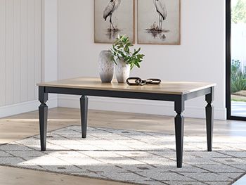 Signature Design by Ashley® Brenkerton Grayish Brown Rectangular Dining Table with Black Base-0