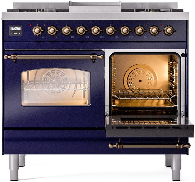 Ilve® Nostalgie II Series 40" Midnight Blue Pro Style Dual Fuel Range-3