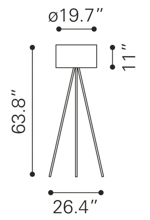 Zuo® Modern Mariel Black/Gold Floor Lamp-2
