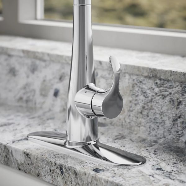 KOHLER® Simplice® Polished Chrome Touchless Kitchen Sink Faucet with 3-Function Sprayhead-4