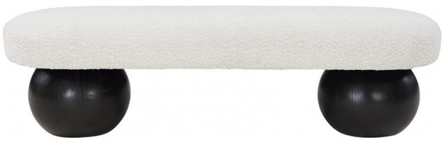 Meridian Furniture Bowie Cream/Black Bench-2