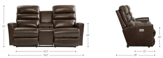 La-Z-Boy® Liam Navy Power Wall Reclining Loveseat with Console and Headrest-2