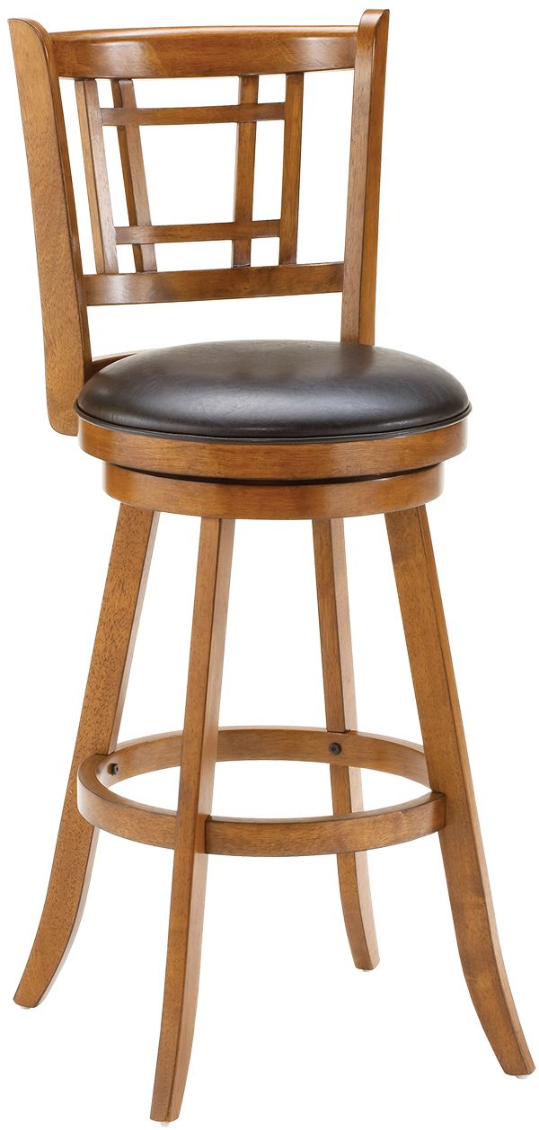 HH2 Home Fairfox Brown Swivel Oak Bar Stool-0