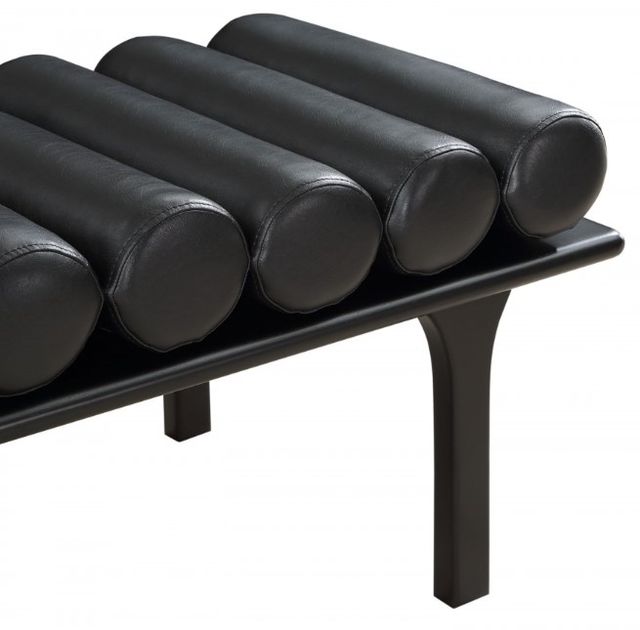 Meridian Furniture Landon Black Vegan Leather Bench-3