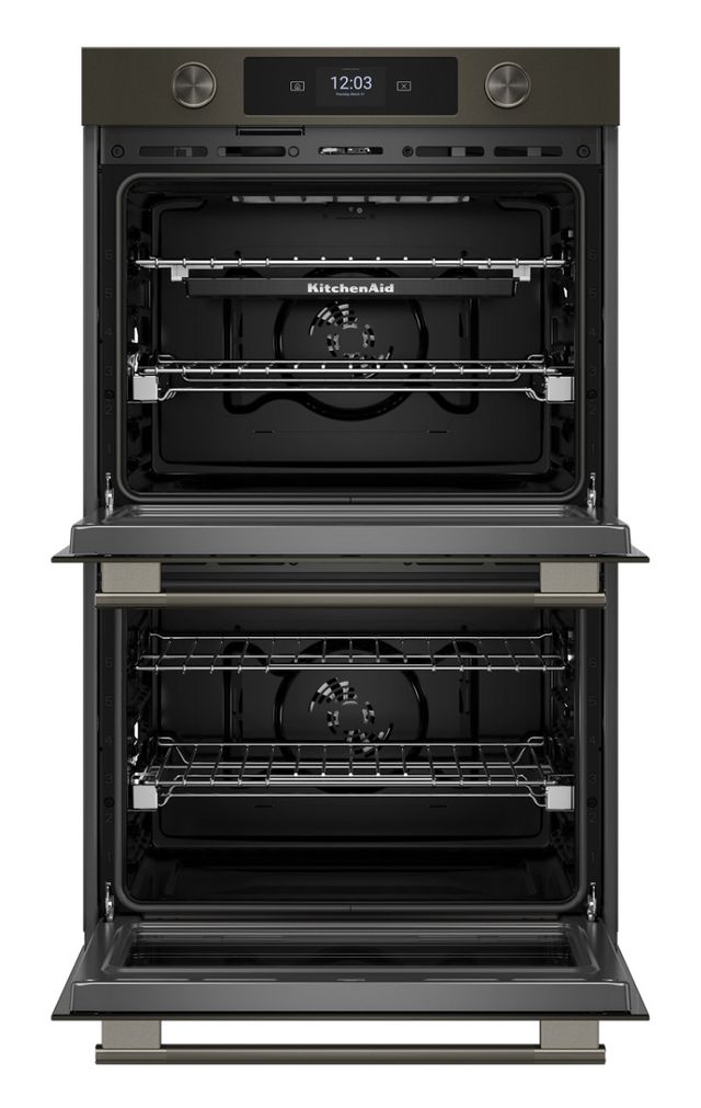 KitchenAid® 30" Black Ore Smart Double Electric Wall Oven with Assisted Cook Cycles-1