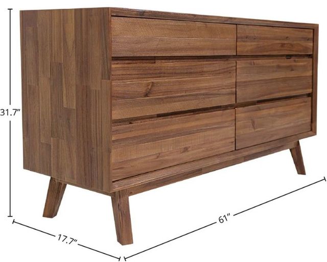 LH Home Gia Warm Pecan 6-Drawer Dresser-1