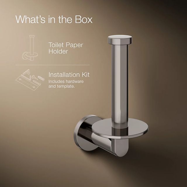 KOHLER® Composed® Vibrant Titanium Vertical Toilet Paper Holder-3