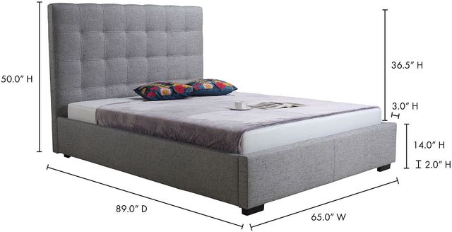 Moe's Home Collection Belle Grey Queen Storage Bed-2