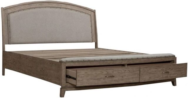 Liberty Furniture Avalon Burnished Beige King Upholstered Storage Panel Bed-4