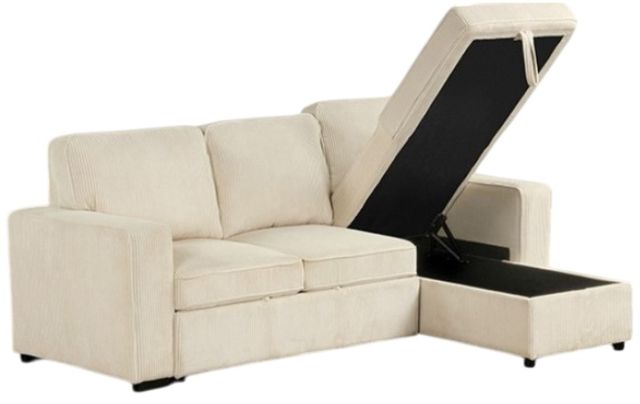 Furniture of America® Yves 2-Piece Beige L-Shape Sectional-2