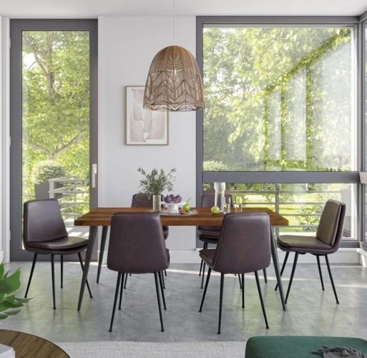 Jofran Inc. Prelude Walnut Dining Table with Black Base-1