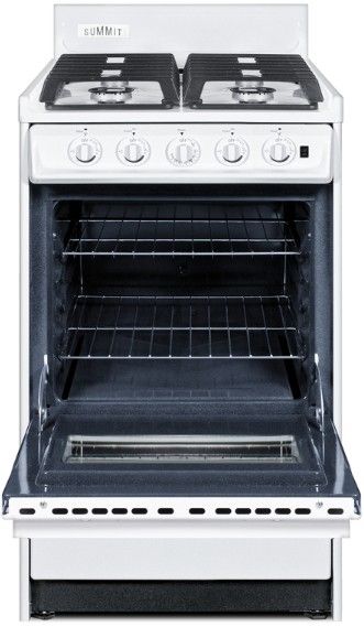 Summit® 20” White Freestanding Gas Range with Glass Window-1