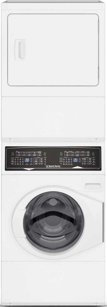 Speed Queen® SF7 White Electric Stack Laundry, 3.5 Cu. Ft. Washer, 7.0 Cu. Ft. Dryer-0