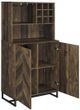 Coaster® Mendoza Rustic Oak Herringbone/Gunmetal 2-Door Wine Cabinet-1