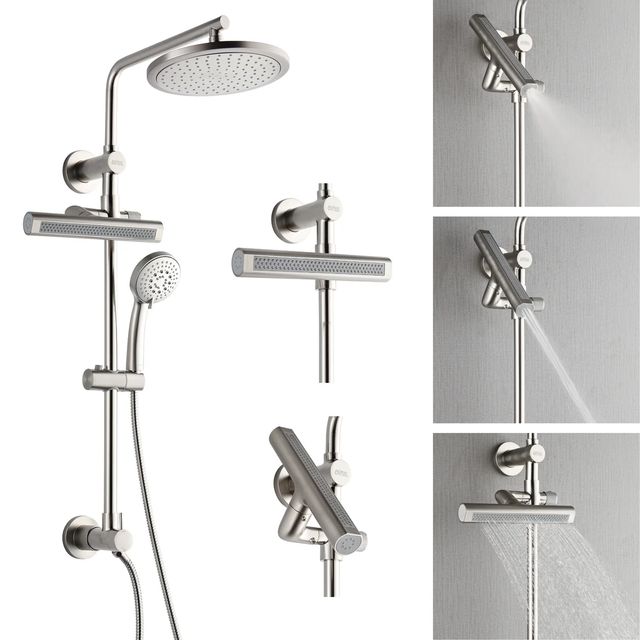 Forno Acqua AcquaFALL Brushed Nickel 24" Retrofit Shower System 1.8 GPM-3