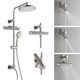 Forno Acqua AcquaFALL Brushed Nickel 24" Retrofit Shower System 1.8 GPM-3