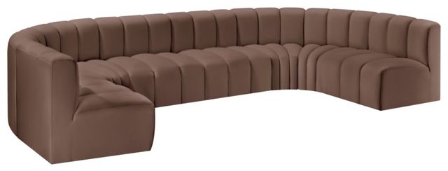 Meridian Furniture Arc 8-Piece Brown Vegan Leather Sectional-0
