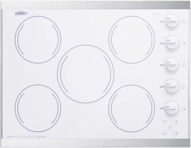 Summit® 27" White Electric Cooktop-0