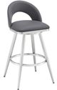Armen Living Charlotte Brushed Stainless Steel/Grey 30'' Barstool-0