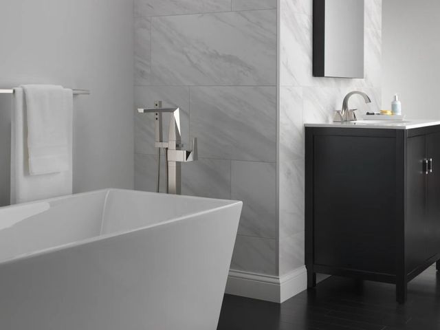 Delta Trillian™ Lumicoat® Stainless 7" 2-Handle Widespread Bathroom Faucet with Drain-3