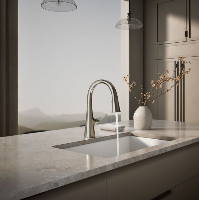 KOHLER® Graze® Vibrant Polished Nickel 9" Kitchen Sink Faucet with 3-Function Sprayhead-2