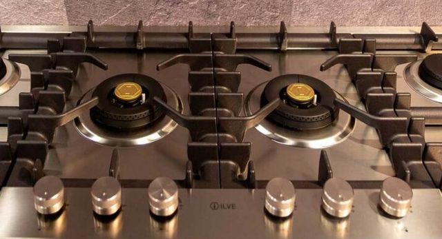 Ilve® Professional Plus II 48'' Stainless Steel Liquid Propane Gas Cooktop with Griddle-2