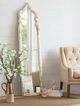 A & B Home Weathered White Full Length Floor Mirror-5