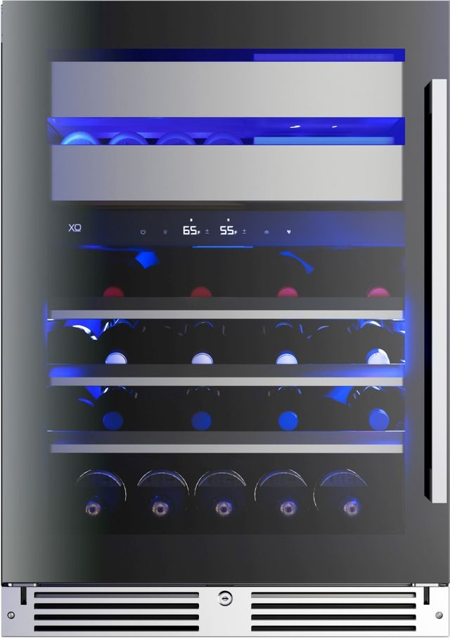 XO 24'' 5.4 Cu. Ft. Black Wine Cooler with Left Hinge Glass Door and Weed Preservation System-0