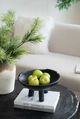 A & B Home 2-Piece Black Teak Wood Footed Bowl Set-5