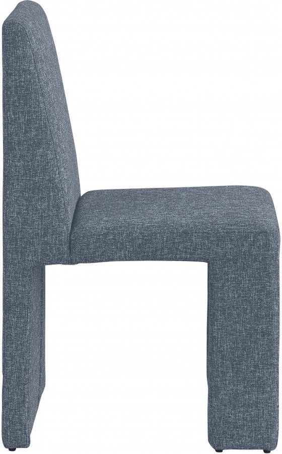 Meridian Furniture Benson Blue Linen Upholstered Dining Side Chair-2