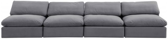 Meridian Furniture Comfy 4-Piece Gray Velvet Armless Sofa -1