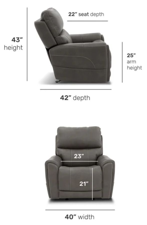 Flexsteel® Carter Smoke Power Rocking Recliner with Power Headrest and Lumbar-2