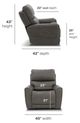 Flexsteel® Carter Smoke Power Rocking Recliner with Power Headrest and Lumbar-2