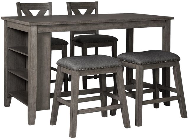 Signature Design by Ashley® Caitbrook 5-Piece Gray Counter Height Dining Set-0