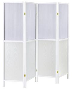 Coaster® Mattison 4-Panel White Room Divider Folding Shoji Screen Set