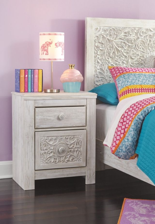 Signature Design by Ashley® Paxberry Whitewash 2-Drawer Nightstand-3