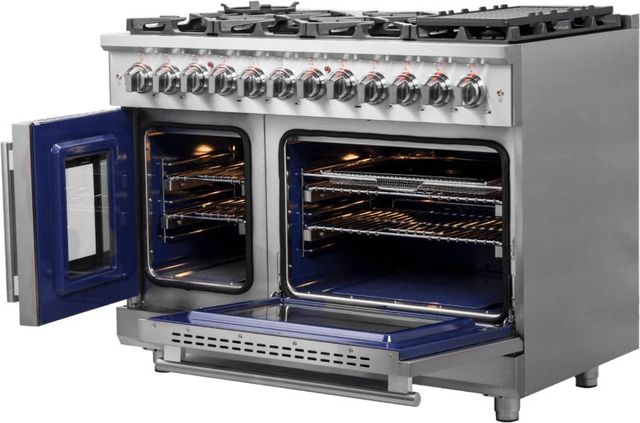 FORNO® Massimo 48" Stainless Steel Pro Style Dual Fuel Range-3