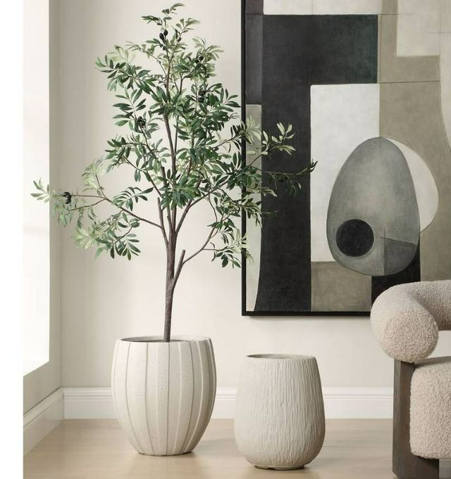 Uttermost® Ridgehaven White Ceramic Indoor-Outdoor Planter-4