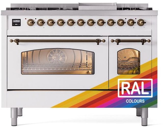 Ilve® Nostalgie II Series 48" Custom RAL Color Pro Style Dual Fuel Range-1