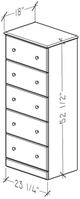 Perdue Woodworks 16,000 Essential Gray 23" 5-Drawer Chest-2