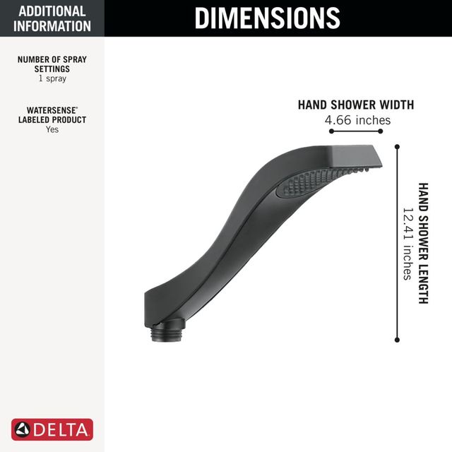 Delta Dryden® Matte Black Roman Tub Hand Shower-3